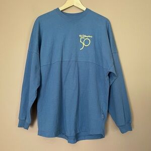 {Disney} Spirit Jersey 50th Anniversary Long Sleeve Top in Blue - Size Small